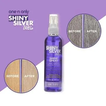 One 'n Only Shiny Silver Ultra Shine Spray, Restores Shiny Brightness to White, Grey, Bleached, Frosted, or Blonde-Tinted Hair, Instantly Revitalizes Dry Hair, Prevents Color Fading, 4 Fl. Oz