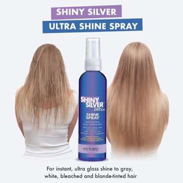 One 'n Only Shiny Silver Ultra Shine Spray, Restores Shiny Brightness to White, Grey, Bleached, Frosted, or Blonde-Tinted Hair, Instantly Revitalizes Dry Hair, Prevents Color Fading, 4 Fl. Oz