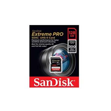 SanDisk Extreme Pro 128GB UHS-II SD Card Works with Canon EOS R6, EOS R5 Mirrorless Camera 300MB/s 4...