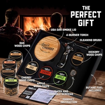 Whiskey Smoker Kit with Torch and 8 Wood Chips