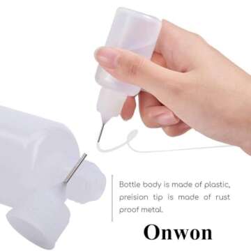 Onwon 10 Pieces Precision Needle Tip Glue Bottle Applicator 1 Ounce/ 30 ml Empty Applicator Glue Oil...