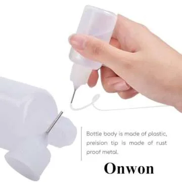 Onwon 10 Pieces Precision Needle Tip Glue Bottle Applicator 1 Ounce/ 30 ml Empty Applicator Glue Oil...