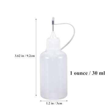 Onwon 10 Pieces Precision Needle Tip Glue Bottle Applicator 1 Ounce/ 30 ml Empty Applicator Glue Oiler Squeeze Bottle for Paper Quilling DIY Craft