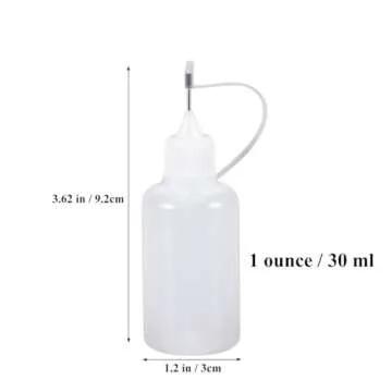 Onwon 10 Pieces Precision Needle Tip Glue Bottle Applicator 1 Ounce/ 30 ml Empty Applicator Glue Oiler Squeeze Bottle for Paper Quilling DIY Craft