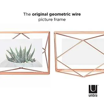 Umbra Prisma Picture Frame, 4x6 Metal Photo Display for Desk or Wall, 4" x 6", Copper