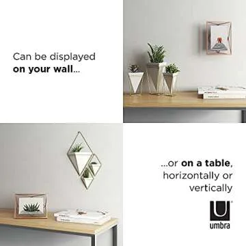 Umbra Prisma Picture Frame, 4x6 Metal Photo Display for Desk or Wall, 4" x 6", Copper