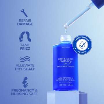 AAVRANI Hair & Scalp Recovery Oil - Rosemary, Bond Complex, & Amla Treatment for Damaged Hair, Frizz...