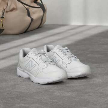 New Balance Women's 411 V1 Walking Shoe, White/White, 9