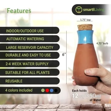 SmartiLiving Ollas | 12oz Terracotta Self Watering Globes