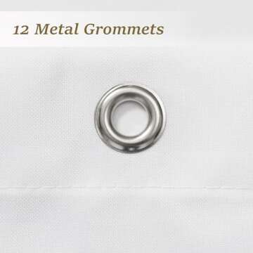 N&Y HOME Water Repellent Fabric Shower Curtain or Liner with 9 Mesh Pockets - White, 71x72 Inches