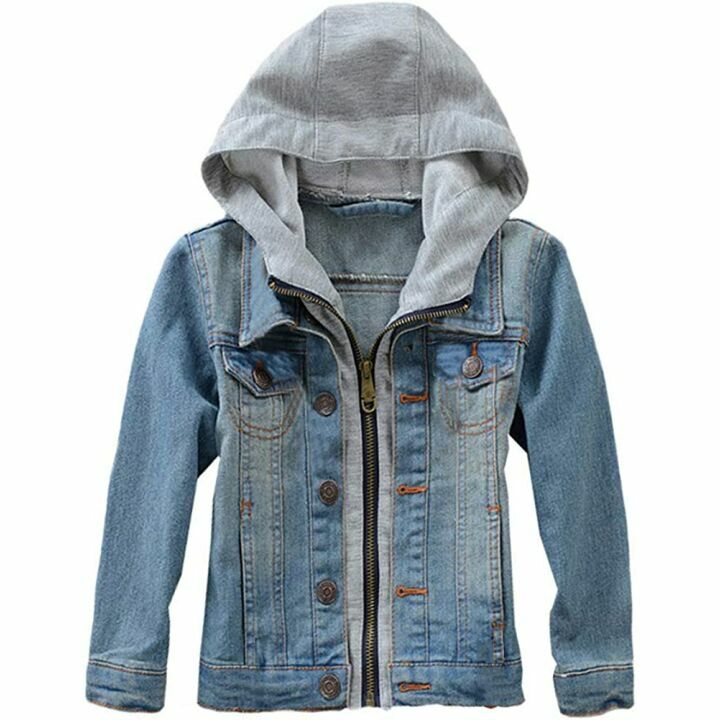 Stylish Kids Hooded Denim Jacket - Mallimoda