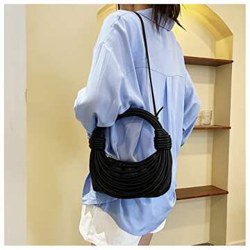 Stylish Knotted Woven Tote Handbag for Women