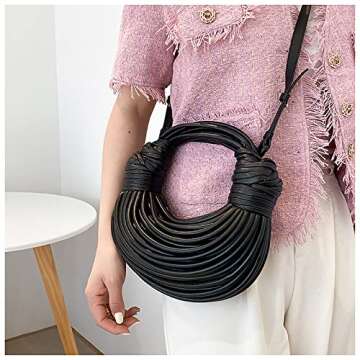 Stylish Knotted Woven Tote Handbag for Women