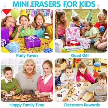 JUNEBRUSHS 150 Pieces Mini Erasers for Kids Bulk, Novelty Animal Erasers,Pencil Erasers Assortment, Cute Small Erasers for Students Homework School Classroom Rewards Prizes Party Favors
