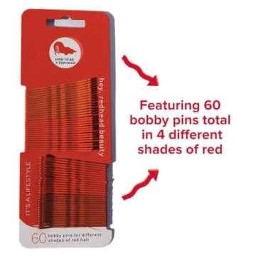 How to be a Redhead Bobby Pins - 60 Count Hair Accessories - Perfect for Redheads