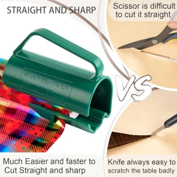 MARCHMARS Green Wrapping Paper Roll Cutter for Easy Cutting