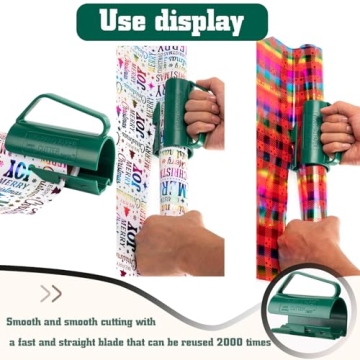 MARCHMARS Green Wrapping Paper Roll Cutter for Easy Cutting