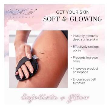 Seraphic Skincare Bikini Buffer – 100% Vegan Viscose Scrub Mitt For Women – Gently Exfoliates Dead Skin – Ingrown Hair & Razor Bumps Treatment on Bikini Area – Natural & Effective Exfoliation