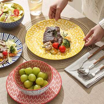 Selamica 12-Piece Ceramic Dinnerware Set for Home Use