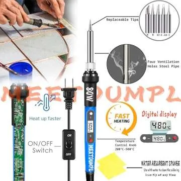 MEETDUMPL Stained Glass Kit，Stained Glass Supplies，Stained Glass Kits for Adults，with 80W Soldering Iron Kit,Glass Cutter Tool Kit,for Stained Glass Making.（Patent has been registered）.(3)