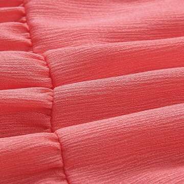 Joteisy Women’s Summer Ruffle Sleeve Round Neck Loose Fit Casual Swing Short Mini Dress (S, Watermelon Red)