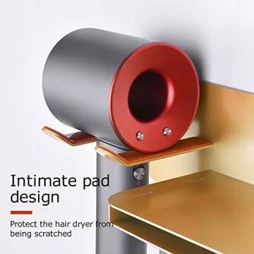 Stylish FLE Gold Hair Dryer Holder with Shelf
