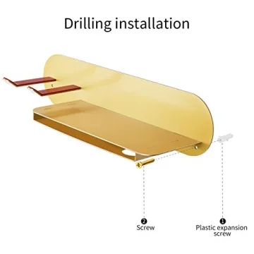 Stylish FLE Gold Hair Dryer Holder with Shelf