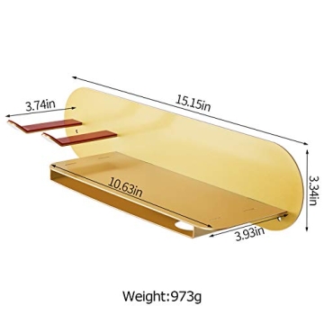 Stylish FLE Gold Hair Dryer Holder with Shelf