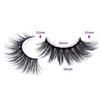 Wleec Beauty 18mm Dramatic False Eyelashes Set 3D Faux Mink Lashes Handmad Thick Fake Lashes Pack 3D...