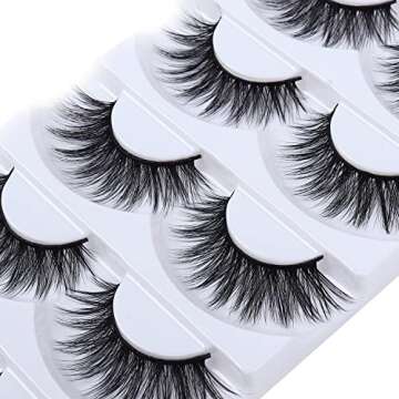 Wleec Beauty 18mm Dramatic False Eyelashes Set 3D Faux Mink Lashes Handmad Thick Fake Lashes Pack 3D/F15 (15 Pairs/3 Pack)