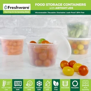 Buy Freshware Food Storage Containers 16 oz Leak Proof Set