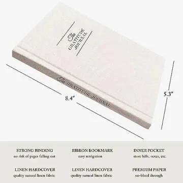 ZICPERY The Gratitude Journal - for More Mindfulness, Happiness, Positive Vibes, Affirmations, Productivity, and Self Reflection -Undated Daily Journal