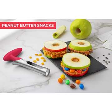 Zulay Kitchen Premium Apple Corer Tool - Ultra Sharp, Stainless Steel, Serrated Blades for Easy Coring - Easy to Use & Clean, Durable Apple Corer Remover for Baking Apples & More - Magenta