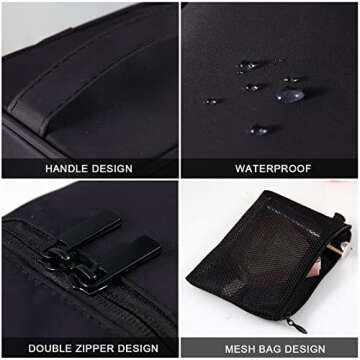 Makeup Brush Organizer Artist Small Makeup Bag Brushes Set Case Professional Travelling Brush Pen Pencil Holder Make Up Cup Storage Organizer Case Pencil Pouch Cosmetic Bag for Travel (Black)