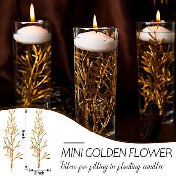 80 Pieces Faux Flowers for Centerpiece Vase, Filling in Floating Candles Mini Flower Filler for Wedd...