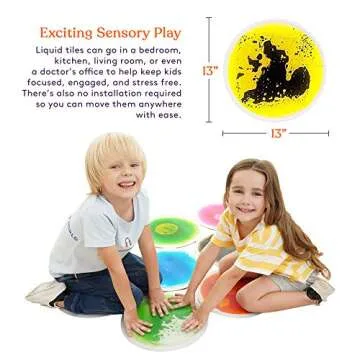 Special Supplies Circle Floor Liquid Tiles for Kids, Set of 9, Colorful Early Learning Activity Mats...