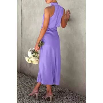 Elegant Satin Maxi Dress for Summer Events by PRETTYGARDEN