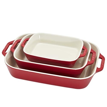 Staub Ceramic Baking Dish Set - 3pc Nesting Bakers in Beautiful Colors