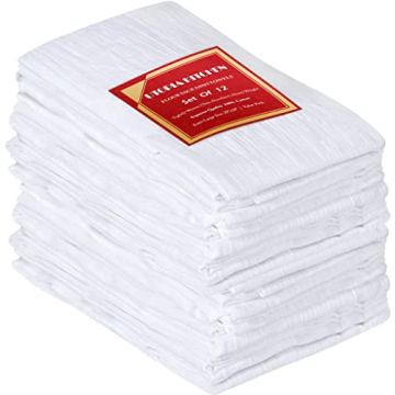Utopia Kitchen White Flour Sack Towels [12 Pack - 28 x 28 Inches] 100% Cotton Tea Towels for Cleanin...