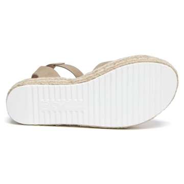 Athlefit Women's Flatform Espadrille Wedge Sandals Open Toe Casual Summer Sandals for Women Khaki Size 8