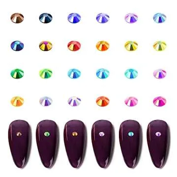 Liiouer 24 Colors Jelly Rhinestones Flatback Bulk, 4mm Colored Rhinestones for Crafts, Colorful Resi...