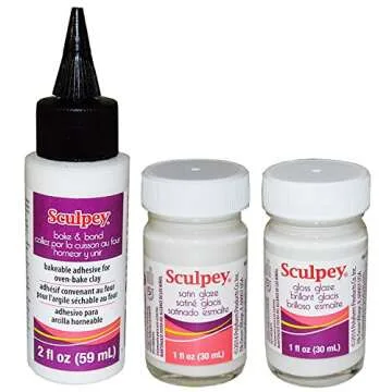 Sculpey Oven Bake Clay Artist's Pack - Glazes & Adhesive Set