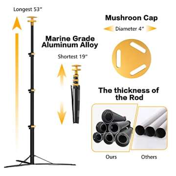 SINOBELL Boat Cover Support Pole System-Height Adjustable Aluminum Telescoping Pole