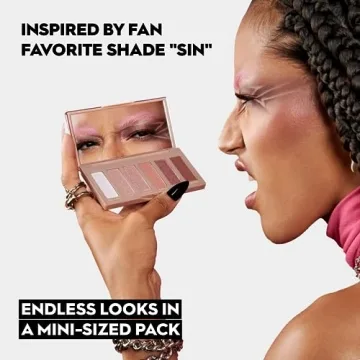 Urban Decay Naked Sin Mini, Soft Pink Neutral Eyeshadow Palette, Matte, Metallic, Shimmer & Glitter Finish, 6 Blush-toned Nude Eye Shadows, Travel Friendly Size, Vegan, Cruelty-free