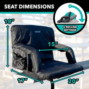 Driftsun Stadium Seats with Back Support - Deluxe Comfort in Portable Bleacher Chairs