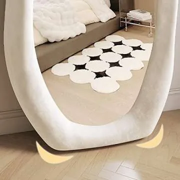 Elegant Irregular Wavy Full Length Wall Mirror for Home