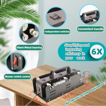 6 Cup Turner for Crafts Tumbler,Multi Tumbler Spinner Machine Kit,Tumbler Turner DIY Glitter Epoxy R...