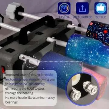 6 Cup Turner for Crafts Tumbler,Multi Tumbler Spinner Machine Kit,Tumbler Turner DIY Glitter Epoxy Resin Tumblers