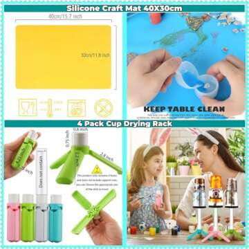 6 Cup Turner for Crafts Tumbler,Multi Tumbler Spinner Machine Kit,Tumbler Turner DIY Glitter Epoxy Resin Tumblers