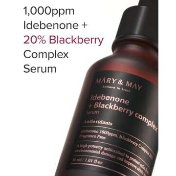 Mary&May Idebenone + Blackberry Complex Serum - Potent Anti Aging Serum for Enhanced Antioxidant and...